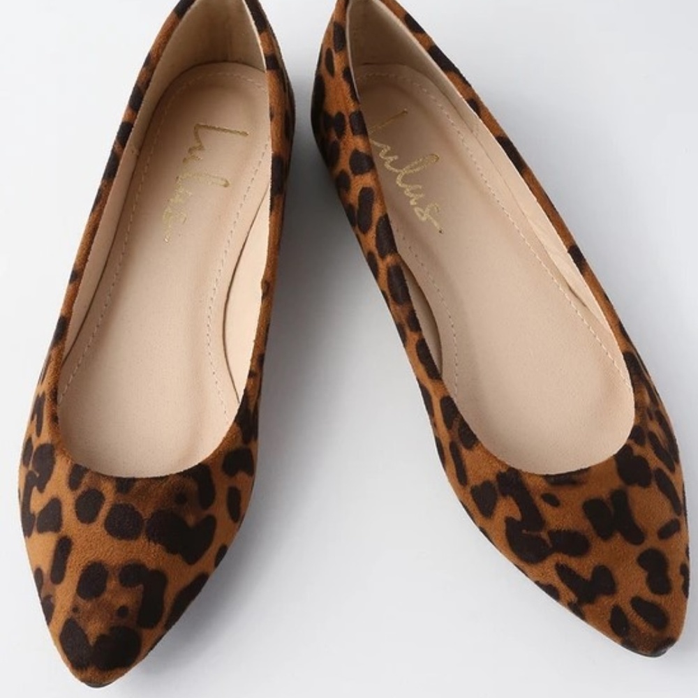 Lulus leopard suede flats size 5.5